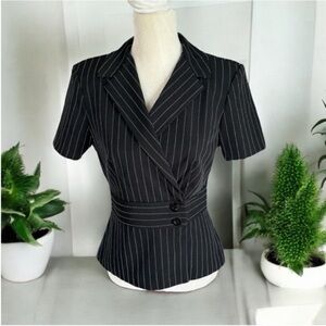 B Darlin Black and White Pinstripe Blazer